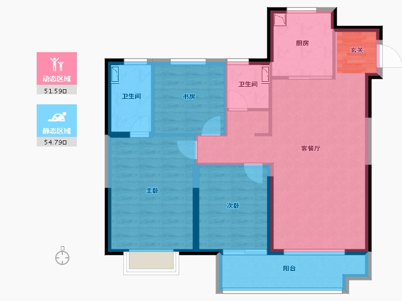 江苏省-徐州市-中南水利中山府-95.21-户型库-动静分区