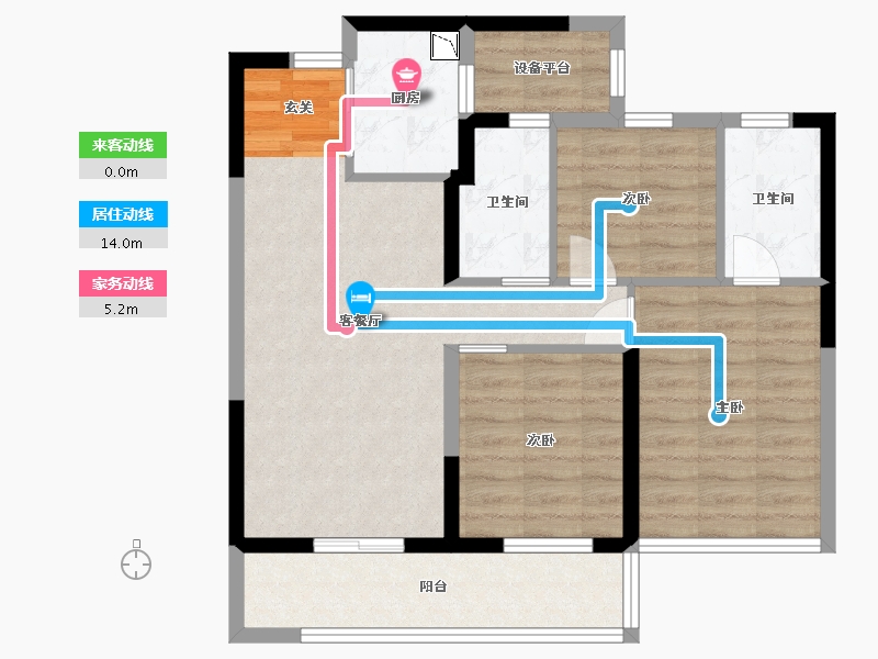 浙江省-杭州市-坤和融创开元望金沙-79.00-户型库-动静线