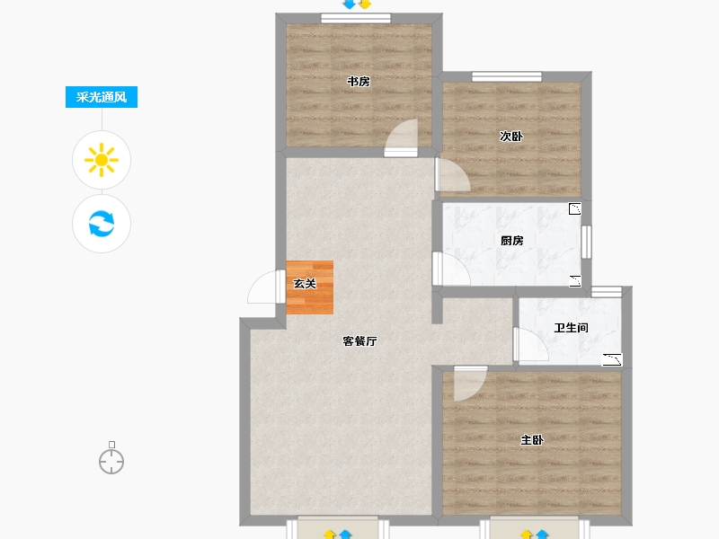 天津-天津市-世纪公馆-78.87-户型库-采光通风