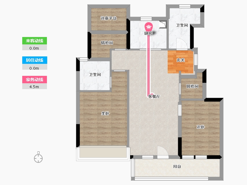 浙江省-杭州市-保利欣品华庭-85.07-户型库-动静线