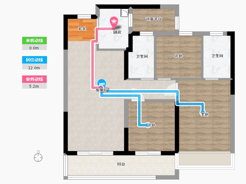 浙江省-杭州市-坤和融创开元望金沙-79.07-户型库-动静线