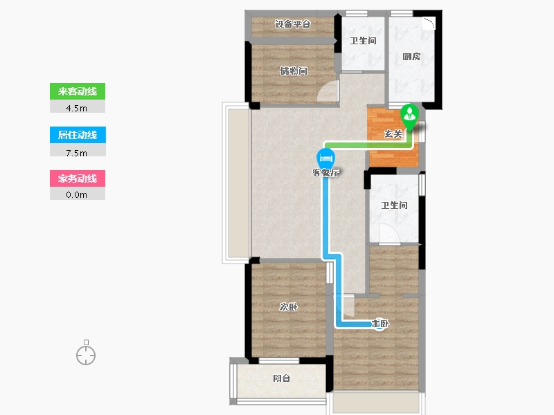 浙江省-杭州市-保利欣品华庭-82.70-户型库-动静线