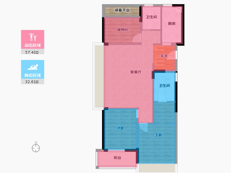 浙江省-杭州市-保利欣品华庭-82.70-户型库-动静分区