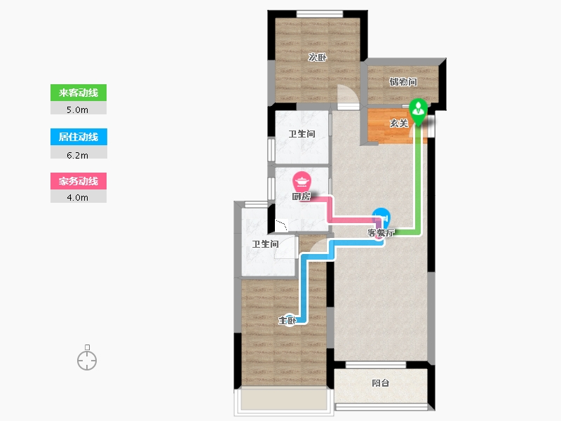 浙江省-杭州市-保利欣品华庭-73.76-户型库-动静线