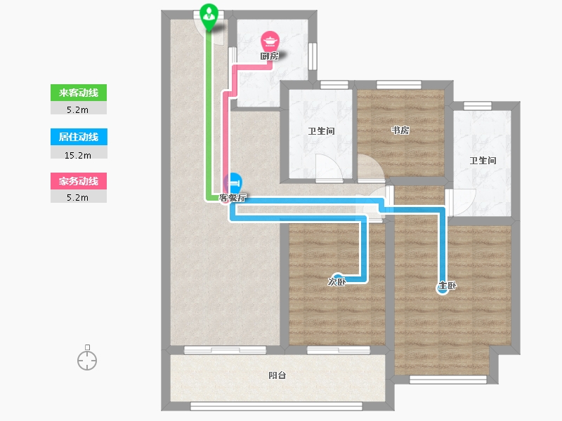 云南省-昆明市-新城雅樾-85.36-户型库-动静线