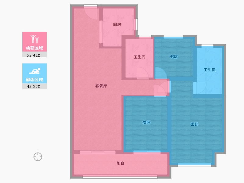 云南省-昆明市-新城雅樾-85.36-户型库-动静分区