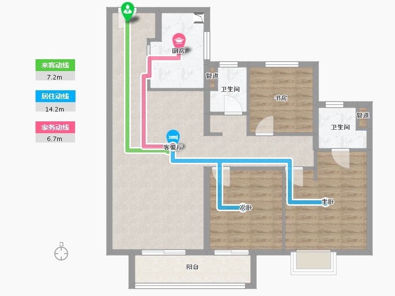 江苏省-镇江市-万科金域蓝湾-91.20-户型库-动静线