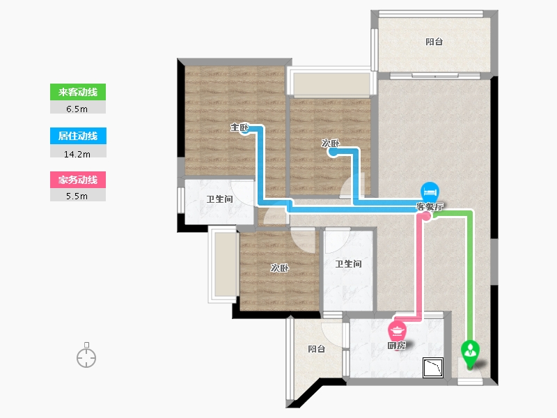 广东省-广州市-新鸿基・御华园-94.50-户型库-动静线