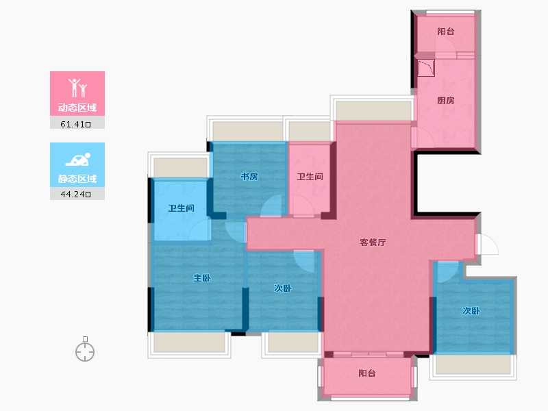 湖南省-常德市-香江悦府-93.25-户型库-动静分区