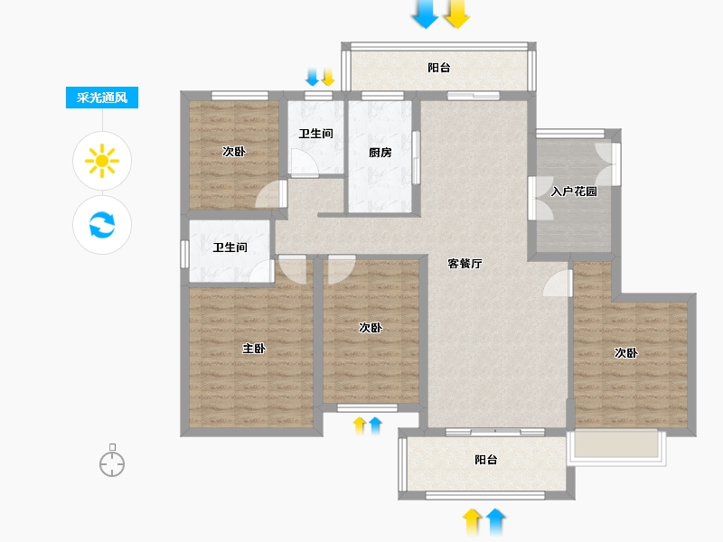 安徽省-黄山市-诚瑞江苑-123.23-户型库-采光通风