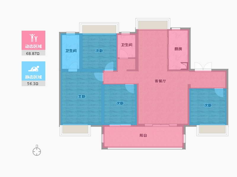 安徽省-阜阳市-保利・颍州堂悦-112.34-户型库-动静分区