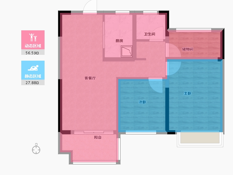 安徽省-阜阳市-金科城-74.41-户型库-动静分区