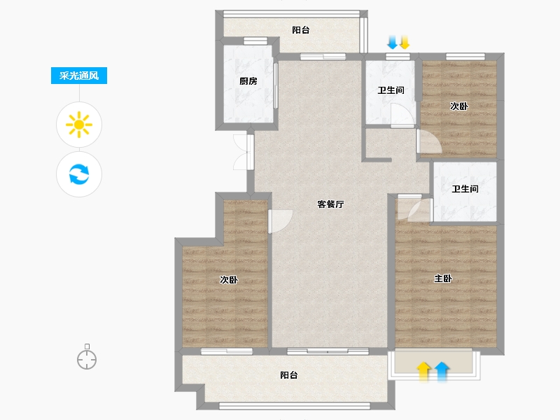 安徽省-黄山市-诚瑞江苑-100.20-户型库-采光通风