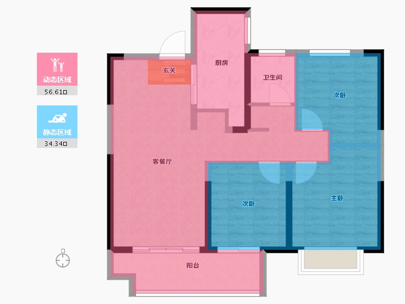 江苏省-徐州市-中南水利中山府-81.60-户型库-动静分区