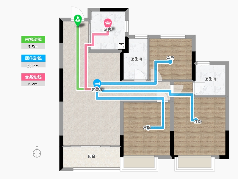 浙江省-金华市-万固西江月-89.00-户型库-动静线