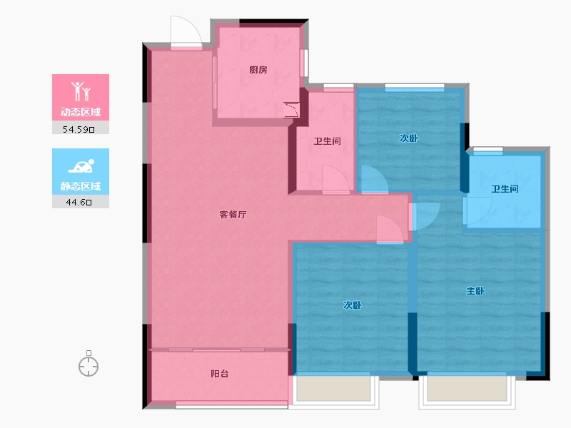 浙江省-金华市-万固西江月-89.00-户型库-动静分区