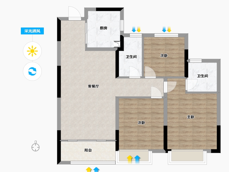 浙江省-金华市-万固西江月-89.00-户型库-采光通风