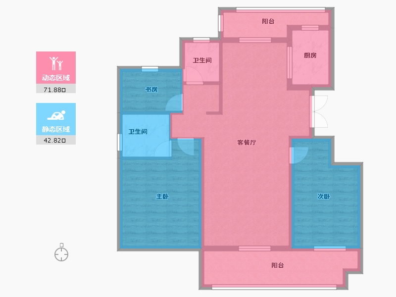 安徽省-黄山市-诚瑞江苑-102.87-户型库-动静分区