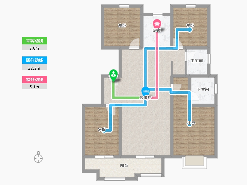 山东省-泰安市-硕园经典-108.76-户型库-动静线