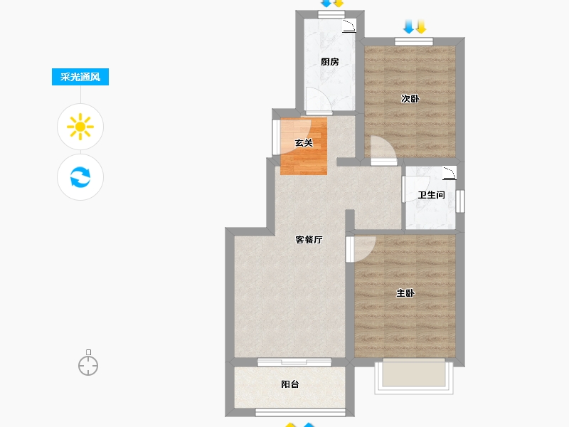 天津-天津市-中建锦绣丽城-56.24-户型库-采光通风