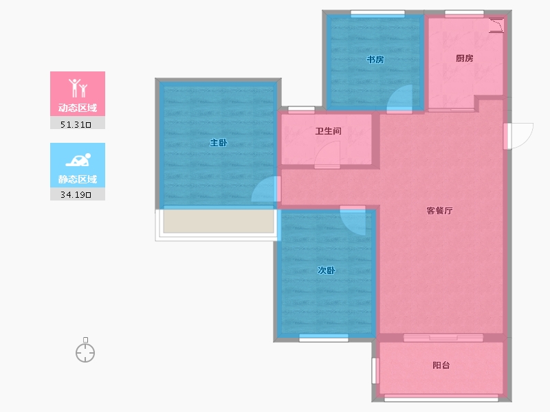 山东省-泰安市-硕园经典-75.88-户型库-动静分区