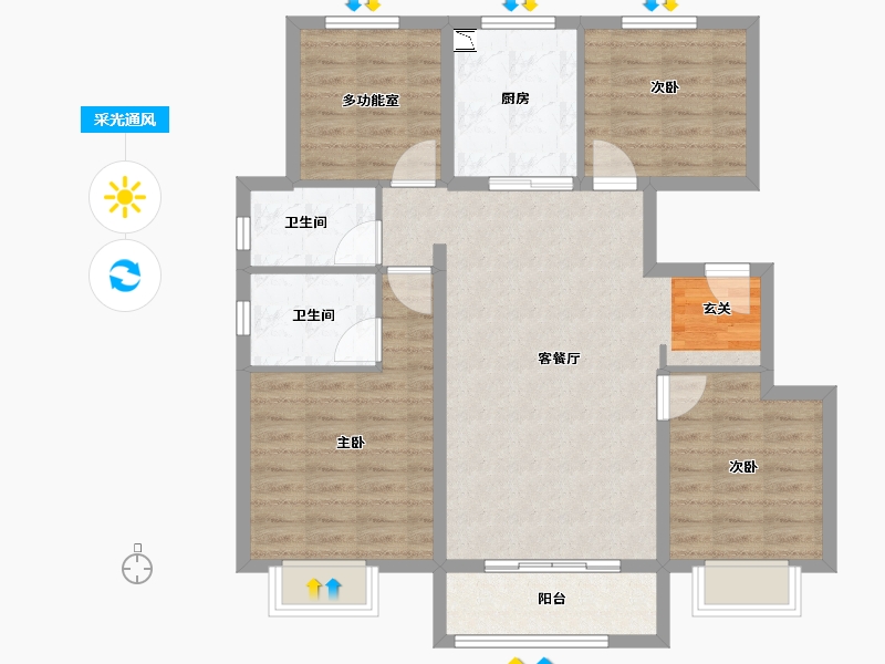 天津-天津市-融侨阳光城皓�h-94.40-户型库-采光通风