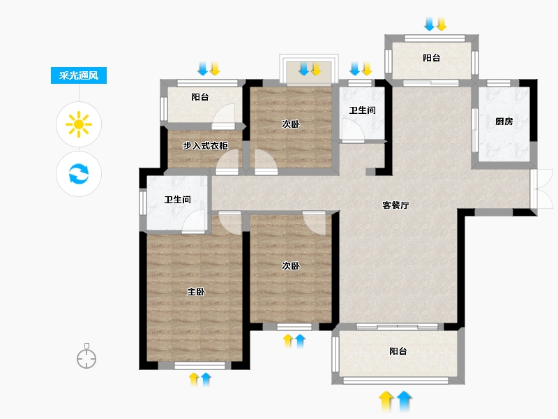 湖南省-岳阳市-富兴御城-101.13-户型库-采光通风