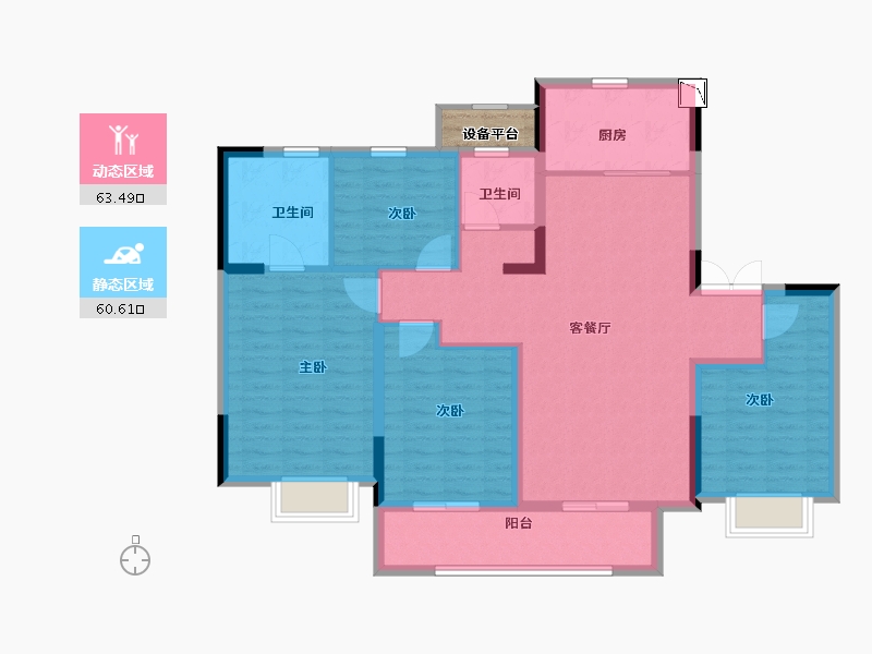 浙江省-嘉兴市-世茂璀璨荣里-113.60-户型库-动静分区