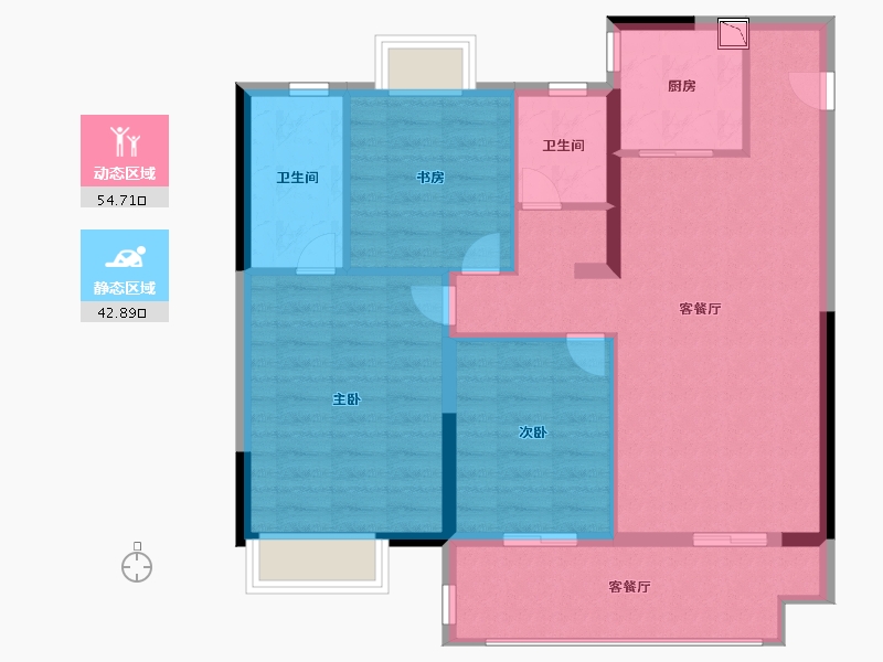 江苏省-常州市-云禧-88.00-户型库-动静分区