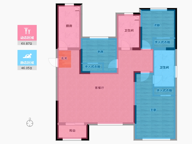 天津-天津市-松江之星盛湖园-94.25-户型库-动静分区