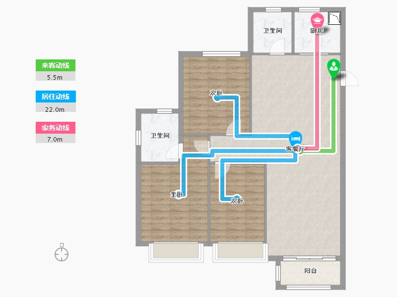 浙江省-台州市-月湖雅苑-105.91-户型库-动静线