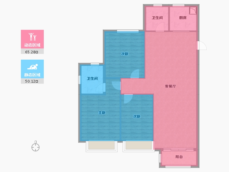 浙江省-台州市-月湖雅苑-105.91-户型库-动静分区