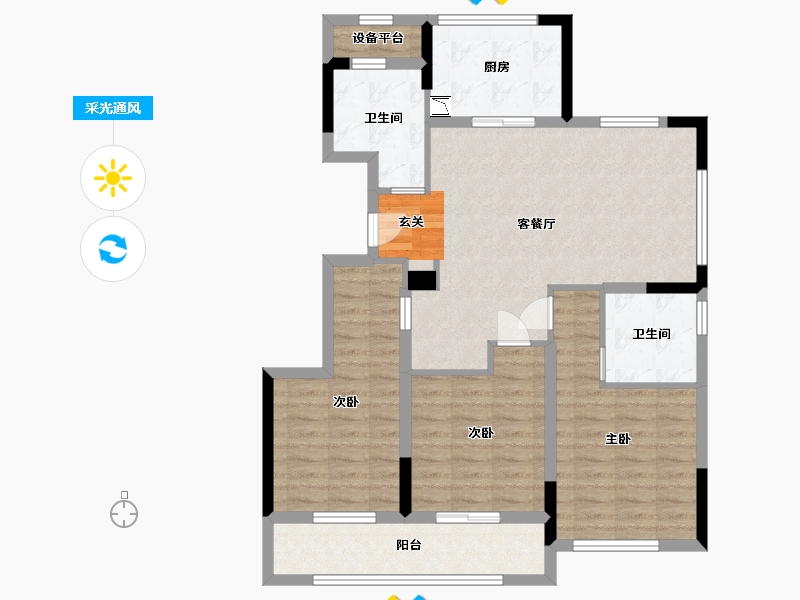 江西省-南昌市-江西蓝城桃花源-95.20-户型库-采光通风