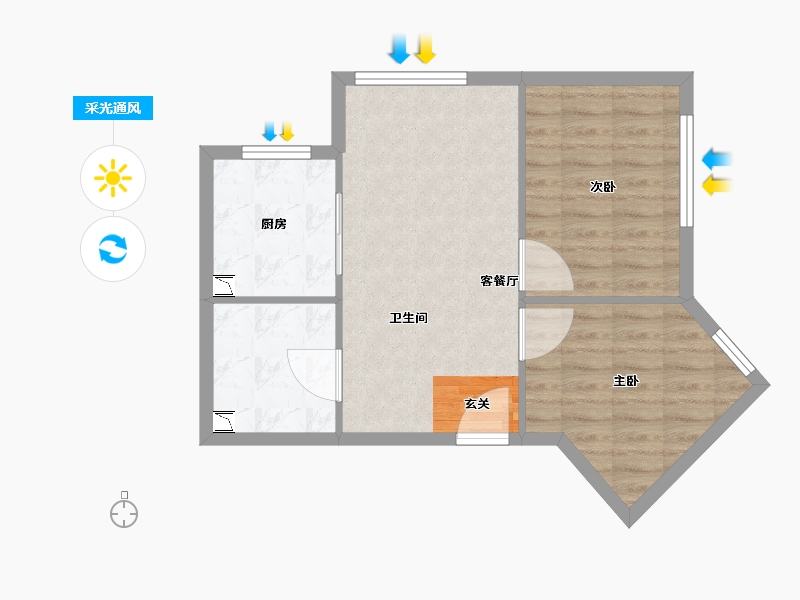 天津-天津市-中交海河公馆-58.06-户型库-采光通风