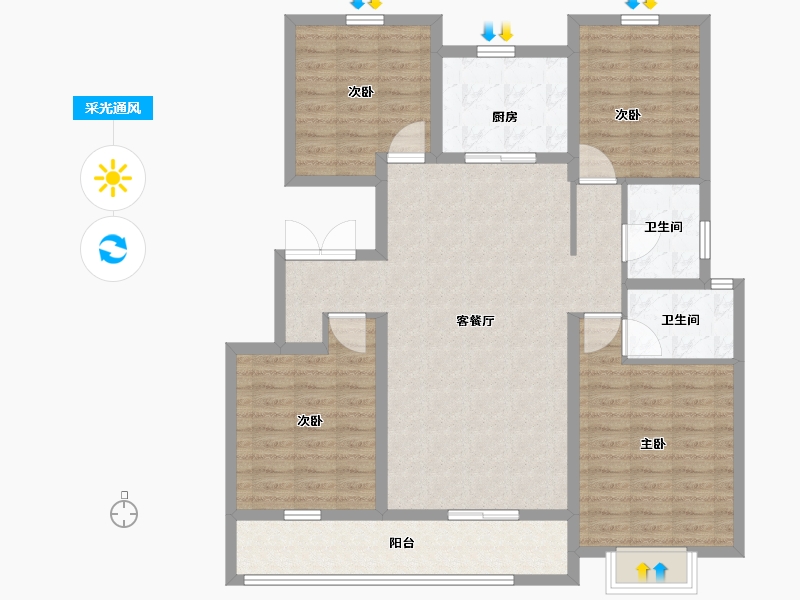 山东省-济宁市-辰雨源著-116.00-户型库-采光通风