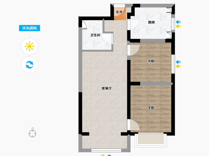 天津-天津市-中国铁建花语津郡-56.07-户型库-采光通风