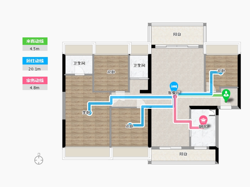 四川省-绵阳市-盐亭碧桂园-109.54-户型库-动静线