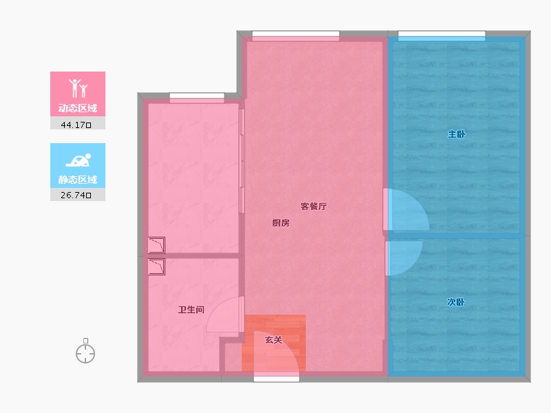 天津-天津市-中交海河公馆-64.47-户型库-动静分区