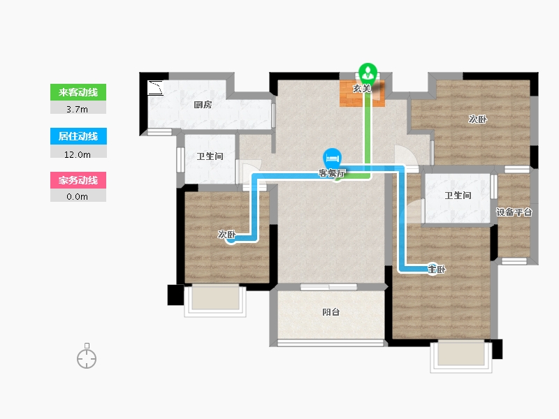 甘肃省-天水市-中梁壹号院-78.55-户型库-动静线