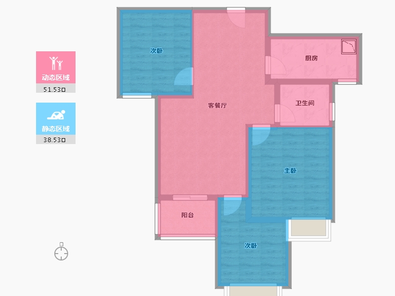 湖北省-武汉市-福星华府峯境-80.00-户型库-动静分区