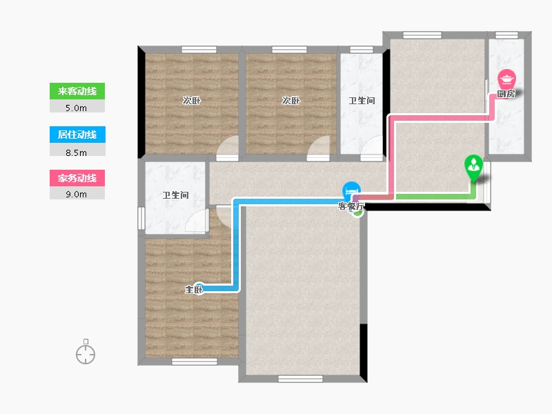 青海省-西宁市-天麒华庭-105.58-户型库-动静线