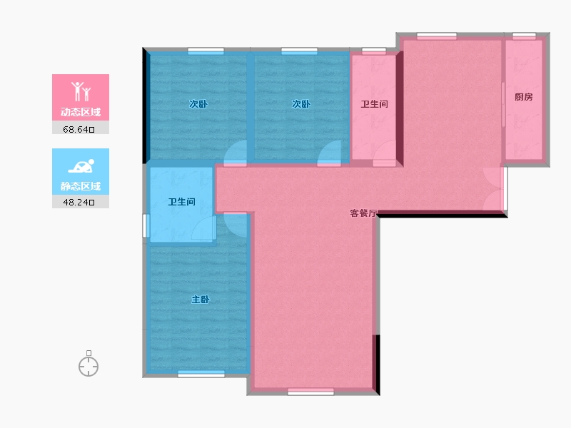 青海省-西宁市-天麒华庭-105.58-户型库-动静分区