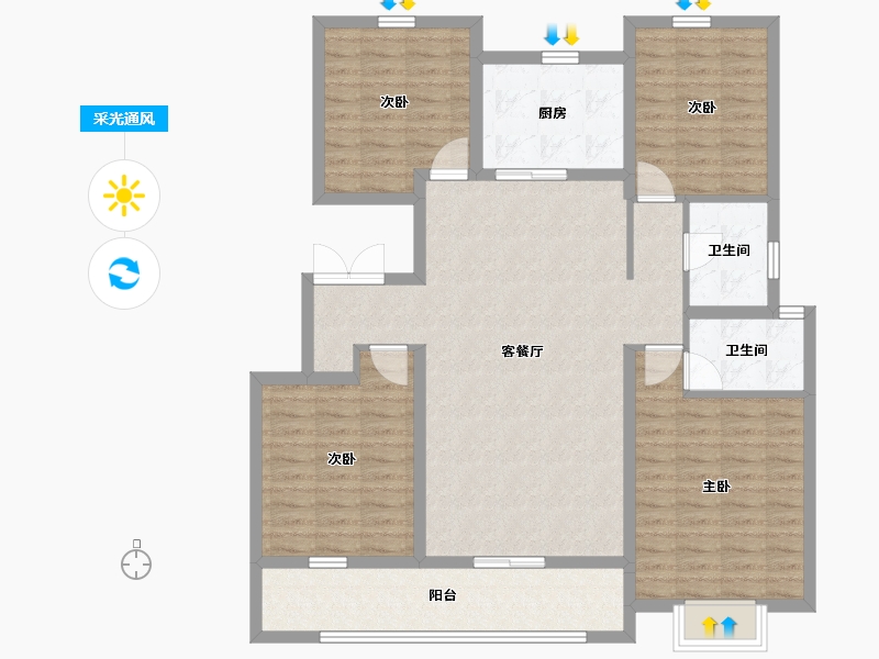 山东省-济宁市-辰雨源著-115.99-户型库-采光通风