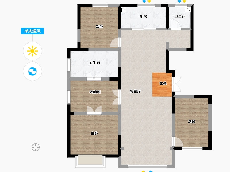 天津-天津市-筑境-110.54-户型库-采光通风