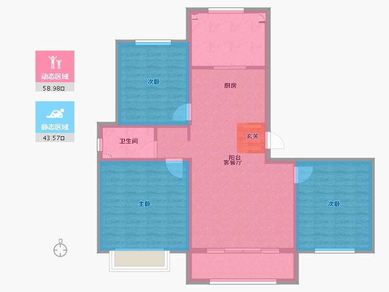 天津-天津市-世纪公馆-91.91-户型库-动静分区