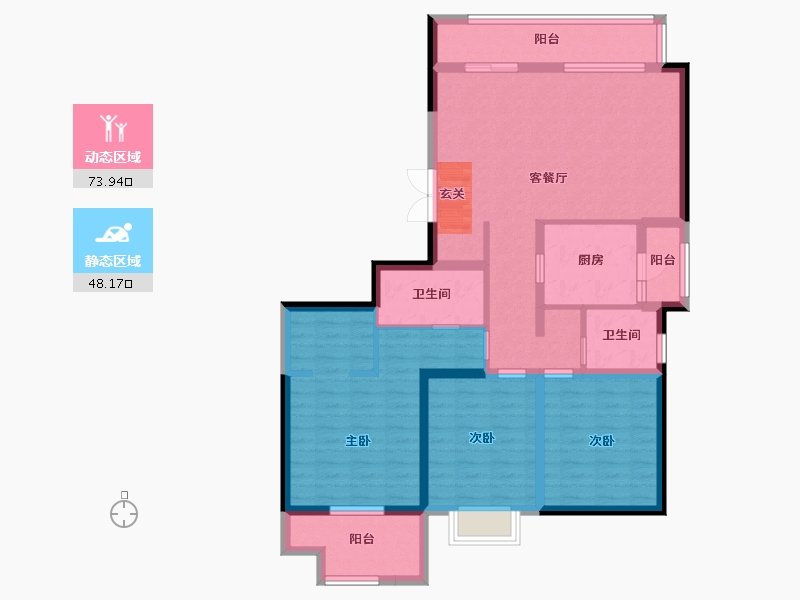 江西省-南昌市-凯宇海德公园-108.81-户型库-动静分区