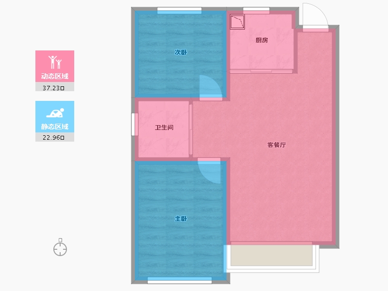 吉林省-长春市-名仕樾府-53.59-户型库-动静分区