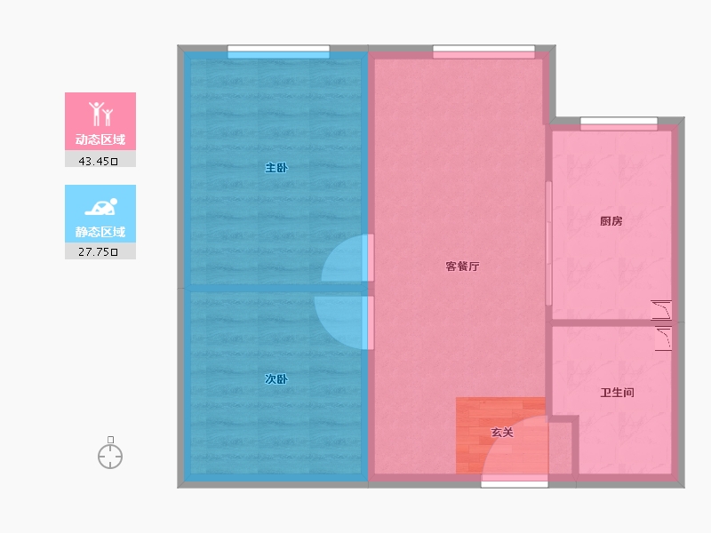 天津-天津市-中交海河公馆-64.52-户型库-动静分区