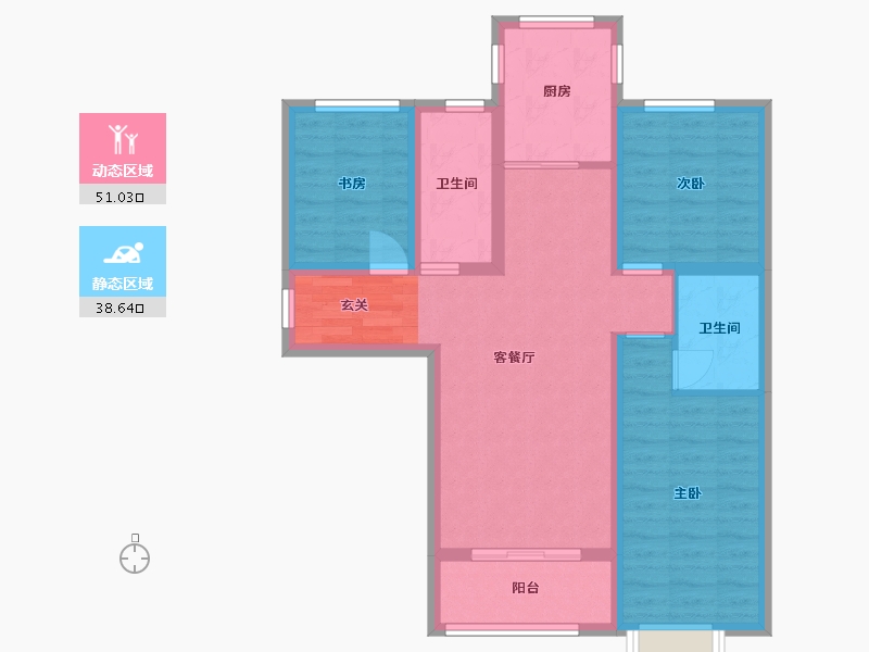 甘肃省-兰州市-冉泽御景龙湾-79.08-户型库-动静分区