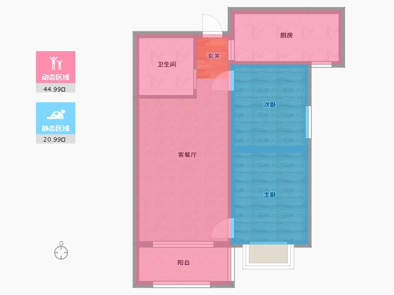 甘肃省-兰州市-冉泽御景龙湾-58.41-户型库-动静分区